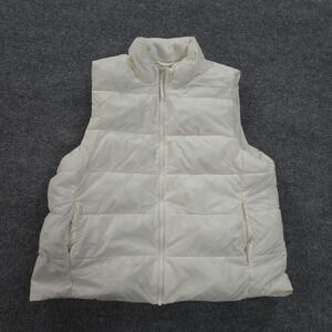 Gap Vest Womens XL White ColdControl Lightweight Puffer Zip Water Resistant
